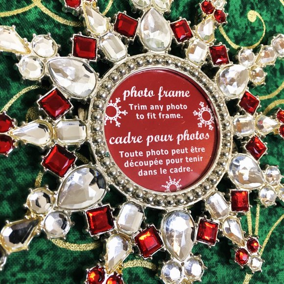 Snowflake Red White Jewels Photo Frame - Picture 4 of 7